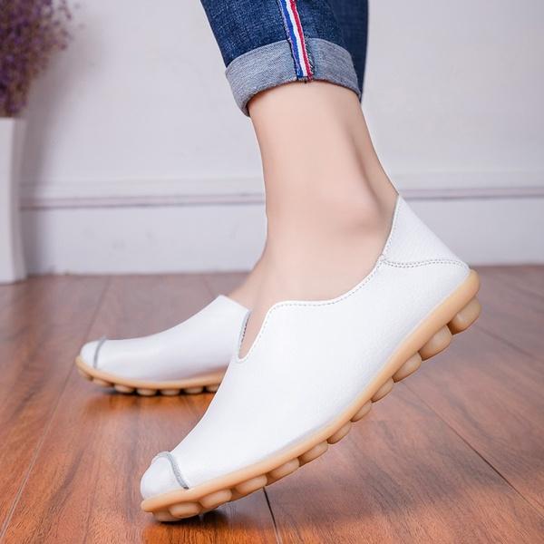 Women's Fashion Breathable Loafers Summer Casual Leather Flat Shoes Sandals Spring Autumn Beach Slippers Moccasins