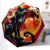 1pc Moonlit Horror Feline Automatic Folding Umbrella Compact Lightweight Travel Umbrella with 8-Rib Sturdy Frame, Windproof & Self076