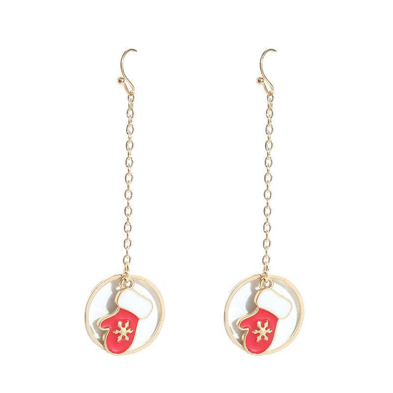Reindeer Candy Cane Drip Oil Stud Earrings - Festive & Trendy Jewelry