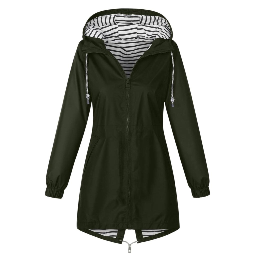 Women's Fashionable Color Blocked Long Sleeved Hooded Outdoor Thin Waterproof Running Sports Jacket, Submachine Jacket