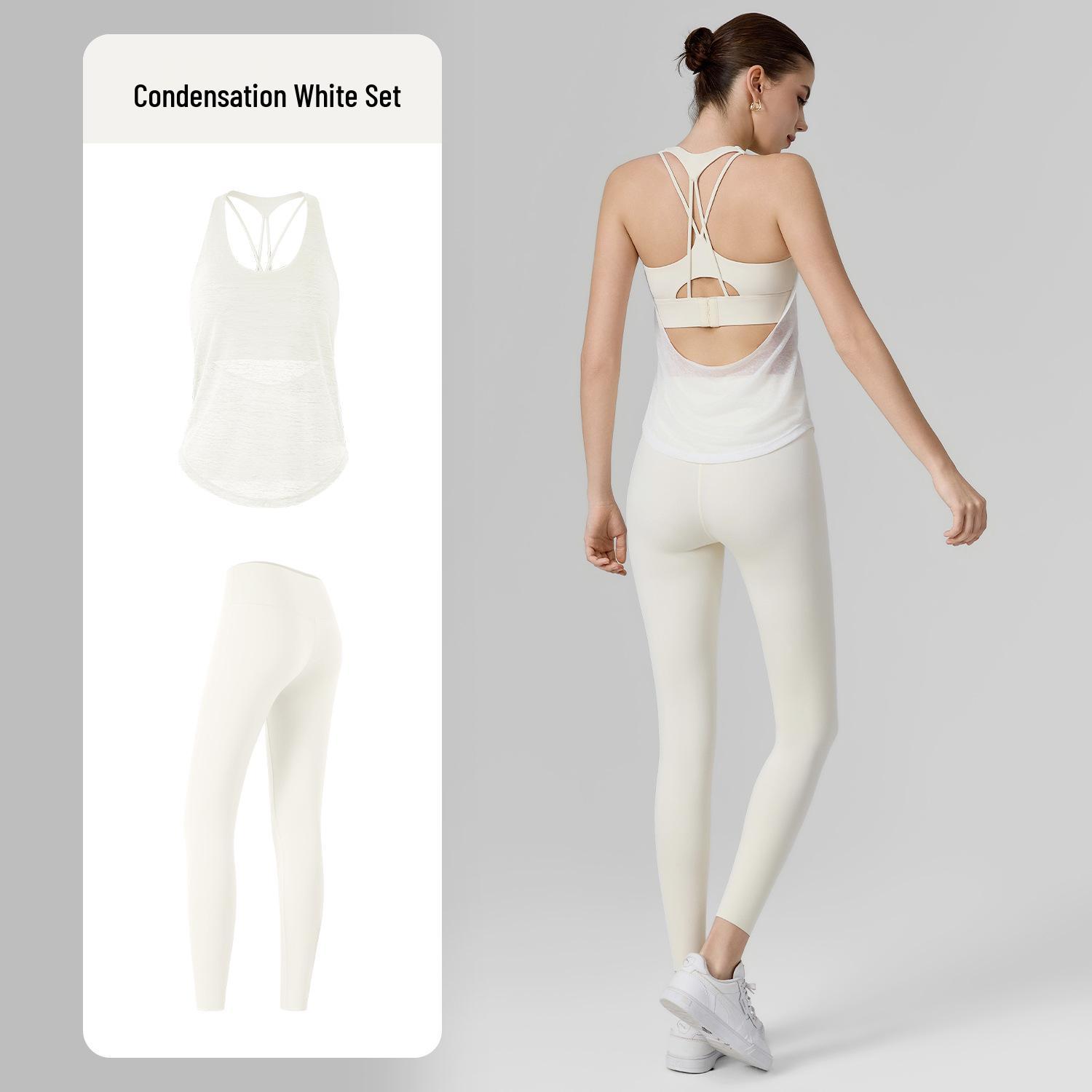 

Women s Bare-Feel Two-Piece Yoga Set: Fixed Cup Top & Lycra Running Tights S