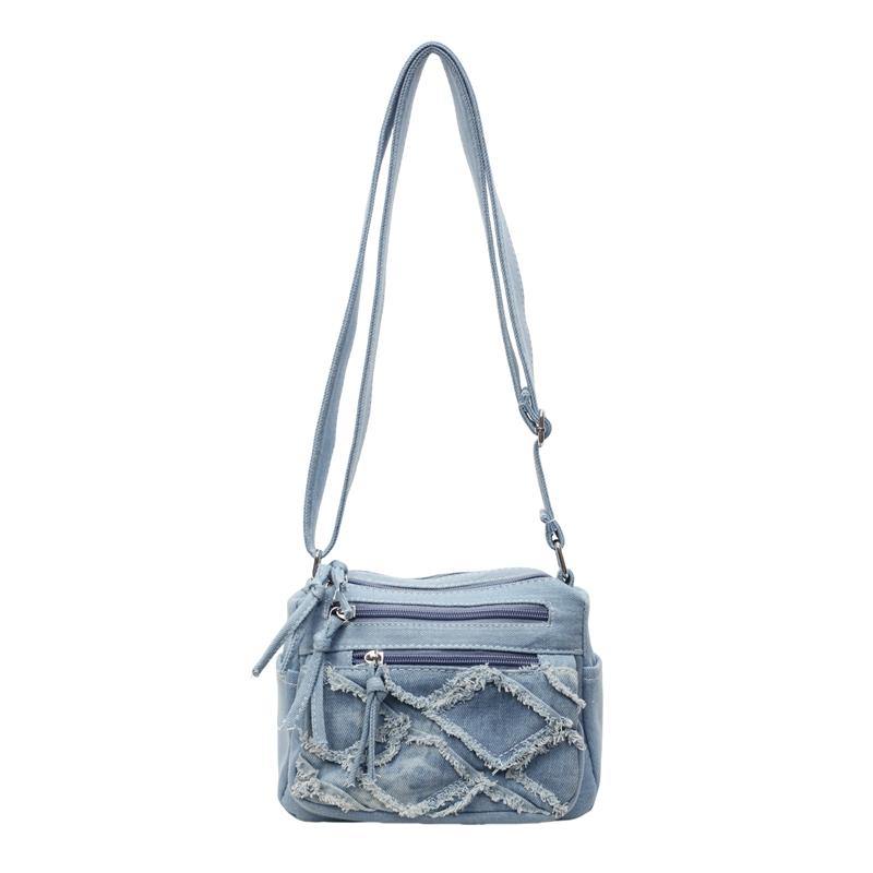 

Джинсовая сумка женская винтажная сумка через плечо маленькая квадратная сумка пригородная мини-сумка через плечо сумка для мобильного телефона Small светло-синий