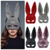 Crystal Studded Rabbit Ear Mask Full Acrylic Rhinestone Rhinestone Face Mask  Party and Cosplay