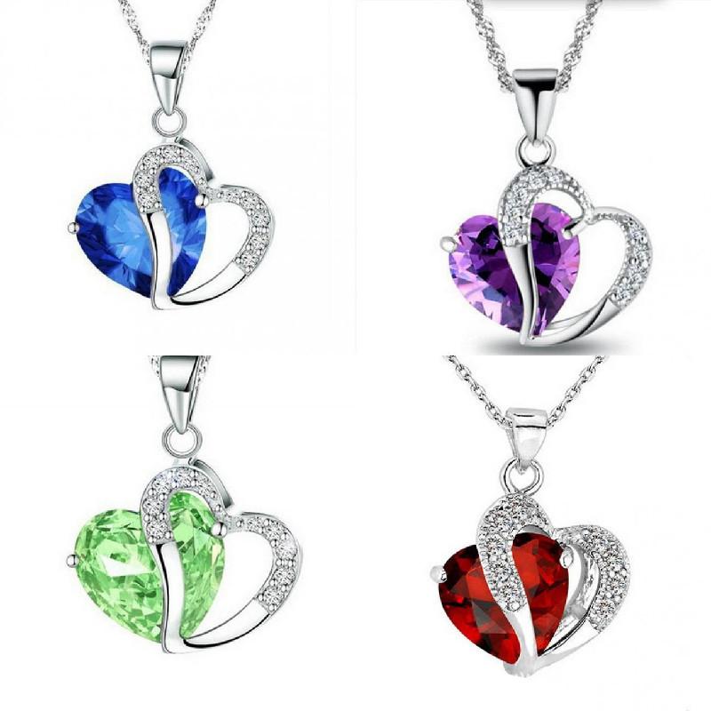 Elegant Heart-shaped Zircon Crystal Necklace Collarbone Chain For Women Employee Gifts Wedding Celebration