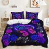Purple Butterfly Rose Bedding Sets Fashion Duvet Cover Sets Twin Full Queen King Size Pillowcase For Kids Adult Gift Bed Linen