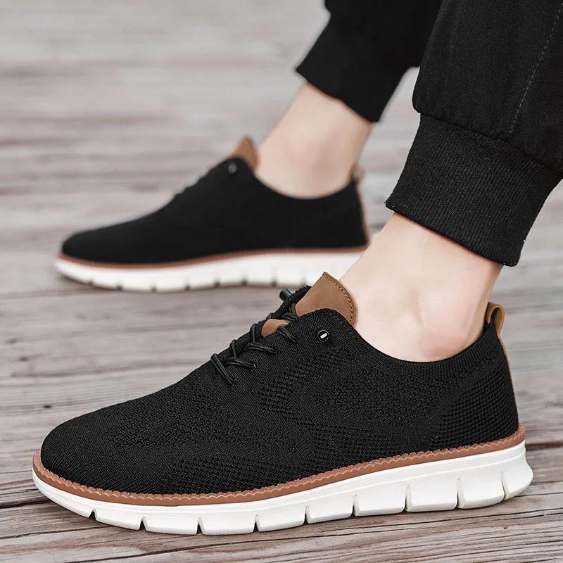 Klassische, atmungsaktive Herren-Freizeitschuhe mit Dämpfung, farblich abgesetztem Design, vielseitige Sneaker, leichte Schuhe