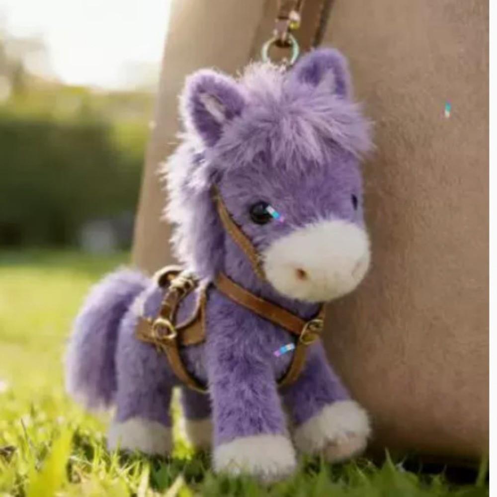 Mini Pony Stuffed Animal Pendant Cartoon Style Plush Pony Keychain New Year Gift