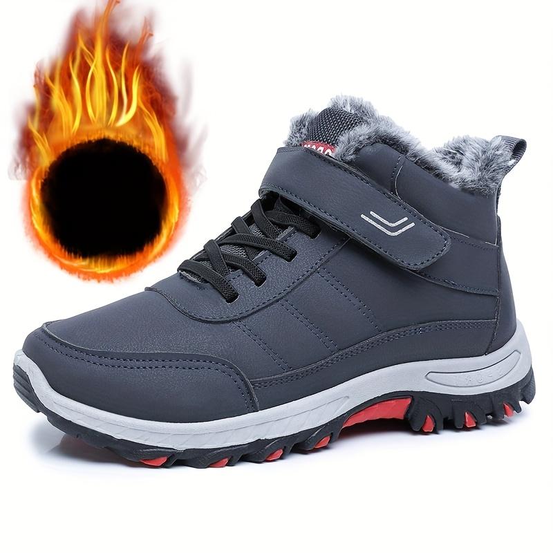 Men's Thickened Winter Snow Boots Fleece Lined Ankle High Non Slip Outdoor Hiking Daily Wear Cold Weather Athletic Durable Shoes Sizes 39-46
