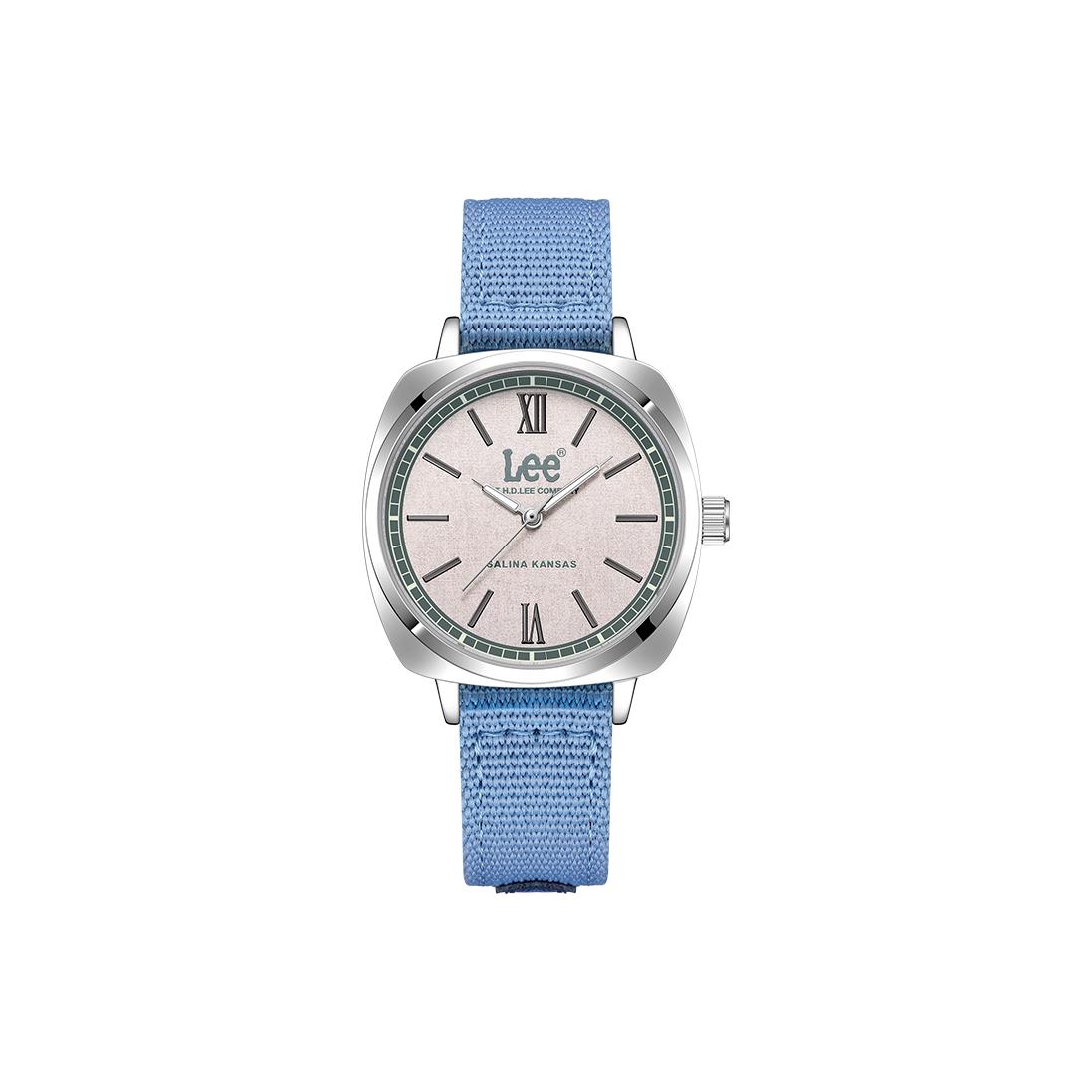 Lee Наручные часы Кварцевый механизм Нейлоновый ремешок Бежевый циферблат Женские часы Подарочный набор F527-LEE Beige-69LEF-F527ASV2-92SY