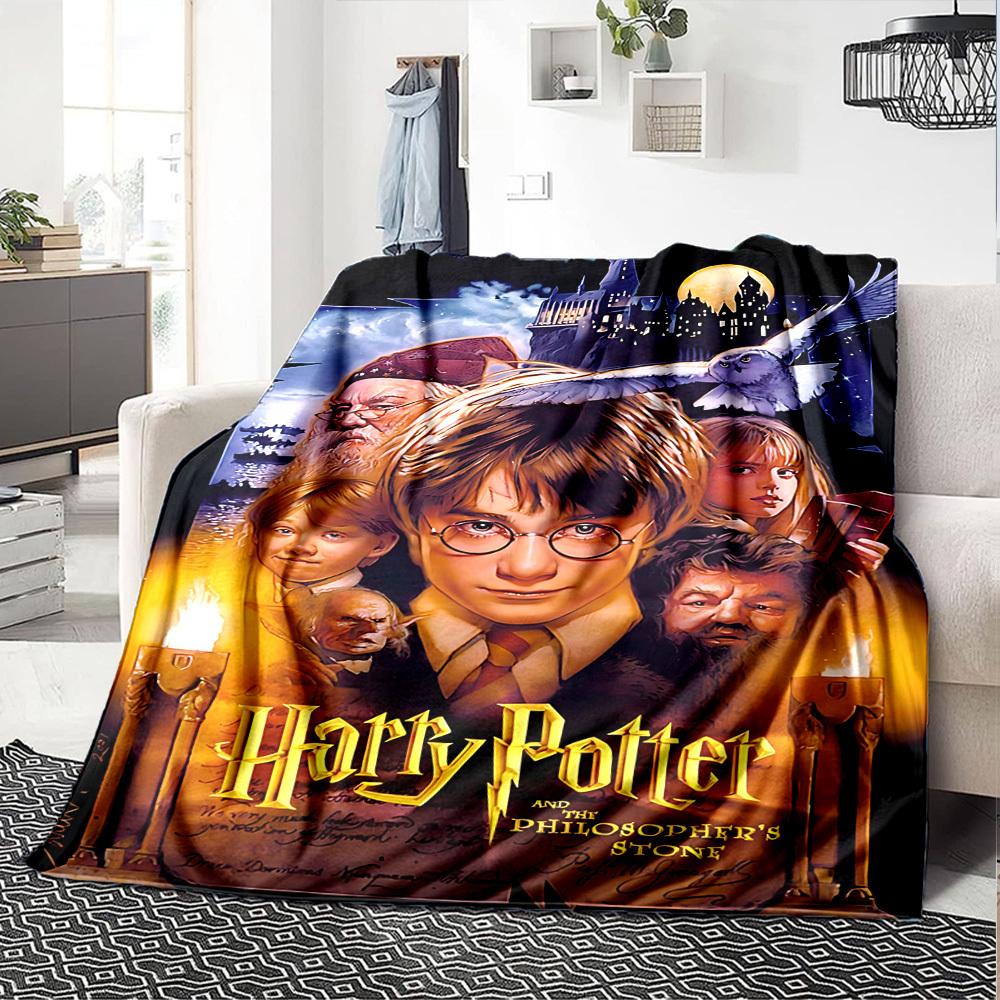 1pc Harry Potter, Philosopher's Stone Flannel Blanket Soft Warm Throw for Home, Office, Travel, All-Season Cozy Bedding GiftL1315