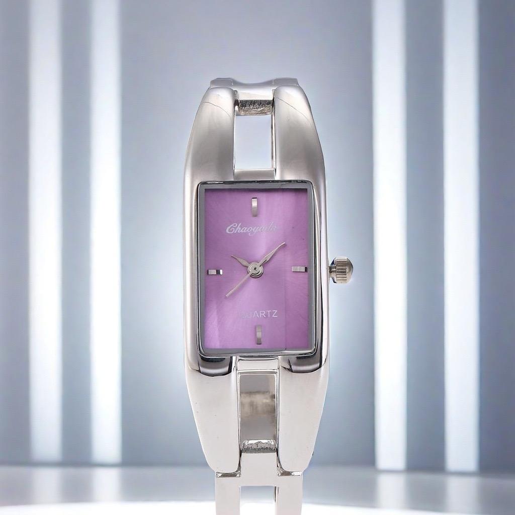 

Роскошные женские часы Модные часы с браслетом из нержавеющей стали Кварцевые часы Полые тонкие часы-браслет relogio feminino Часы фиолетовый