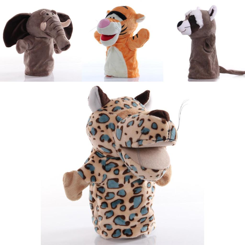 Jucărie de pluș cu degete, marionetă de mână, animal de pluș de desene animate cu gură mobilă, jucărie interactivă pentru grădiniță și interacțiune părinte-copil, 25 cm înălțime