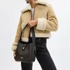 Coach Hadley 25 Metallic Logo Faux Leather Shoulder Crossbody Bag Medium Women Bags Walnut Black CW003-IMXAQ