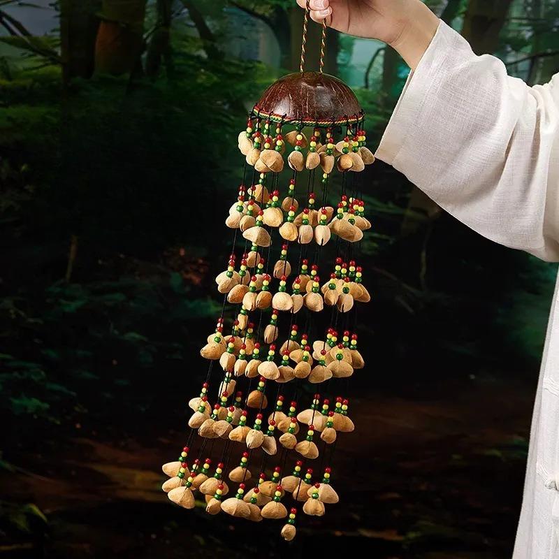 Coconut Shell Oleander Wind Chime Fruit Shell Handicraft Wind Chime Ethnic Style Window Decoration Exotic Household Goods