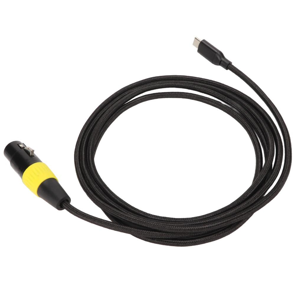 Flexible XLR to USB C Cable 3 Pin XLR USB C Microphone Cable XLR Female Connector Cable  For Tablet