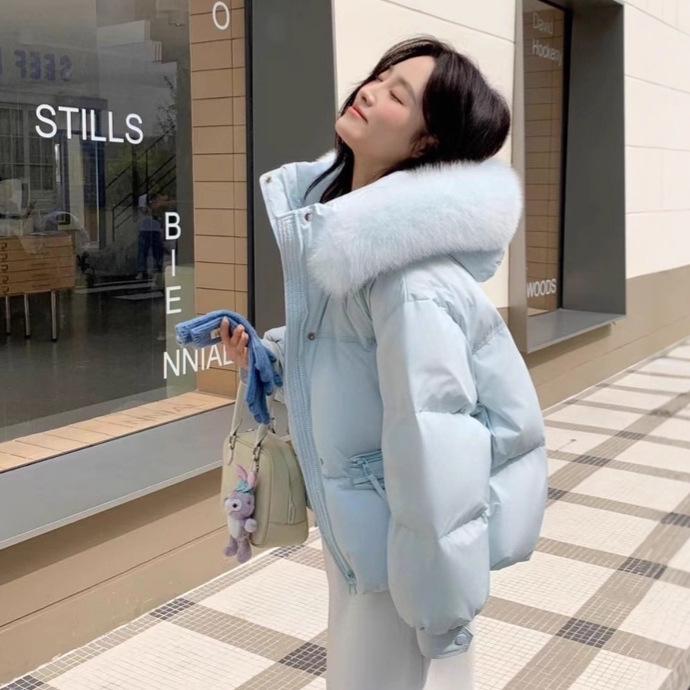 2025 Winter Short Women's Down Jacket: Sweet Korean Style, Petite Fit, White Duck Down, Loose, Thickened Coat