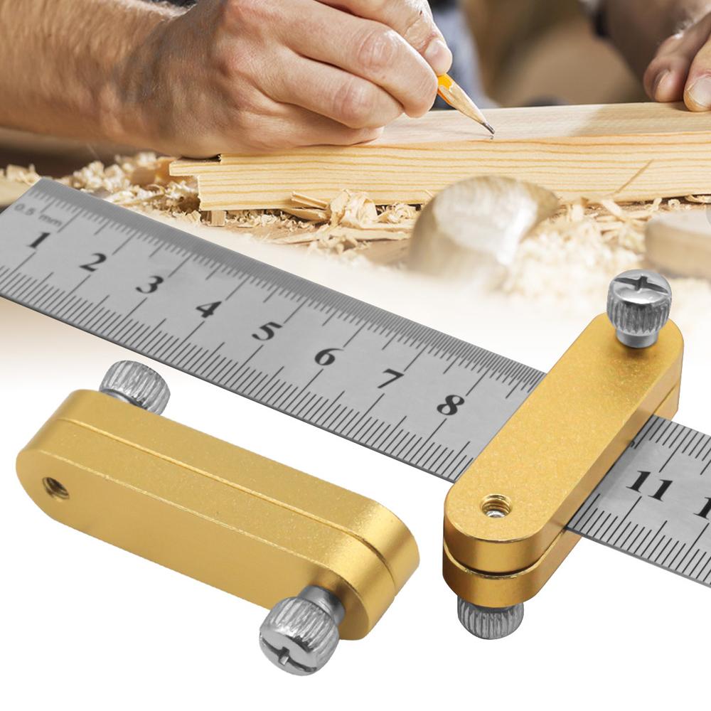 Woodworking Limit Block Scribing Steel Ruler Positioning Aluminum Alloy Ruler Stop Scribing Tool for Woodworking Metal Plastic