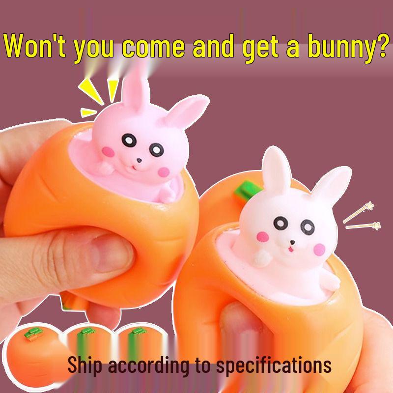 

Игрушка-антистресс Морковь-Кролик - Карманный декомпрессионный артефакт для маленьких животных Pink Rabbit - 1 piece
