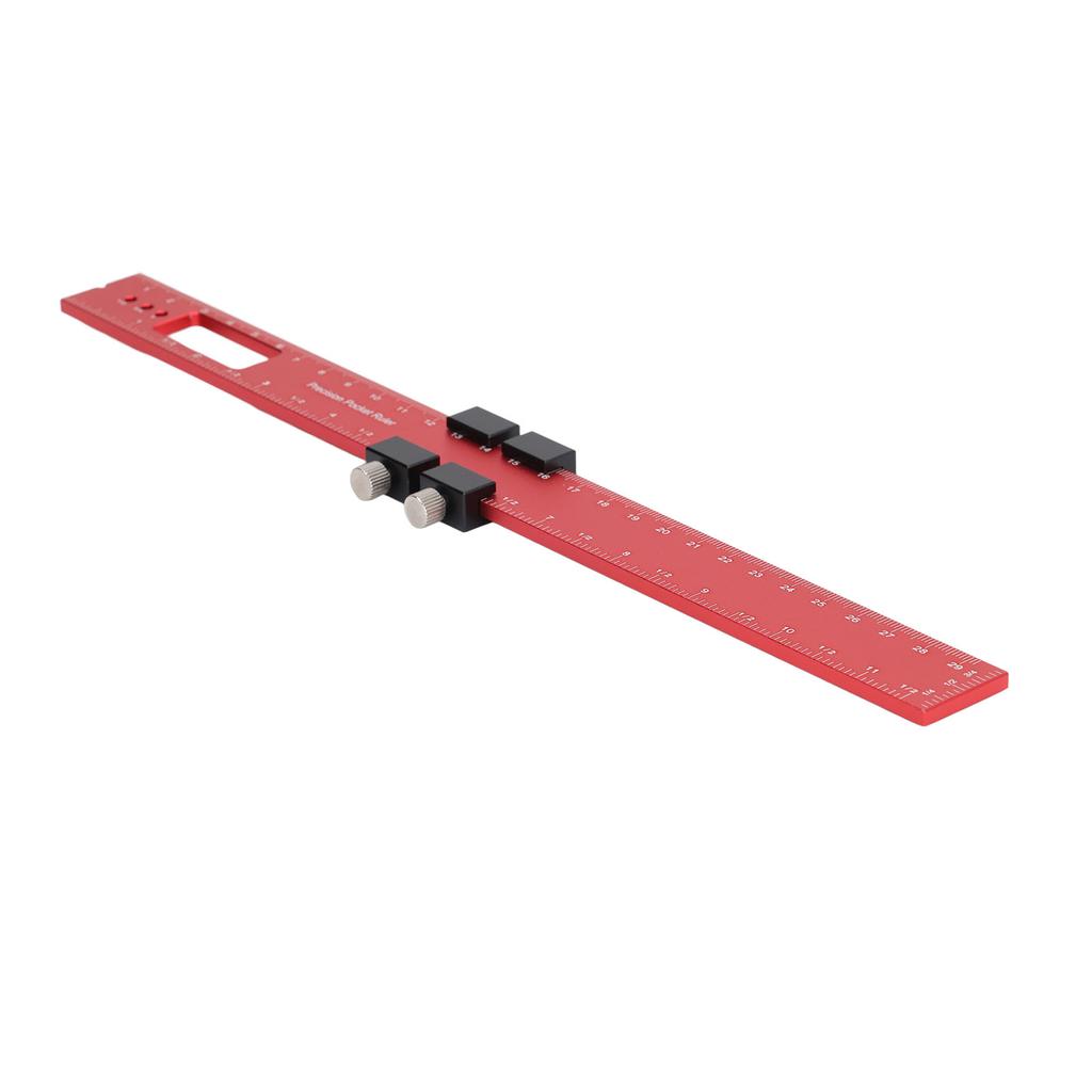 300mm Woodworking Scribing Ruler Aluminum Alloy Woodworking Pocket Slide Stop Marking Ruler