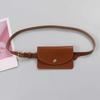 2 In 1 Waist Belt With Bag Flap PU Leather Coin Purse Fashion Waistband Waist Bag  Daily