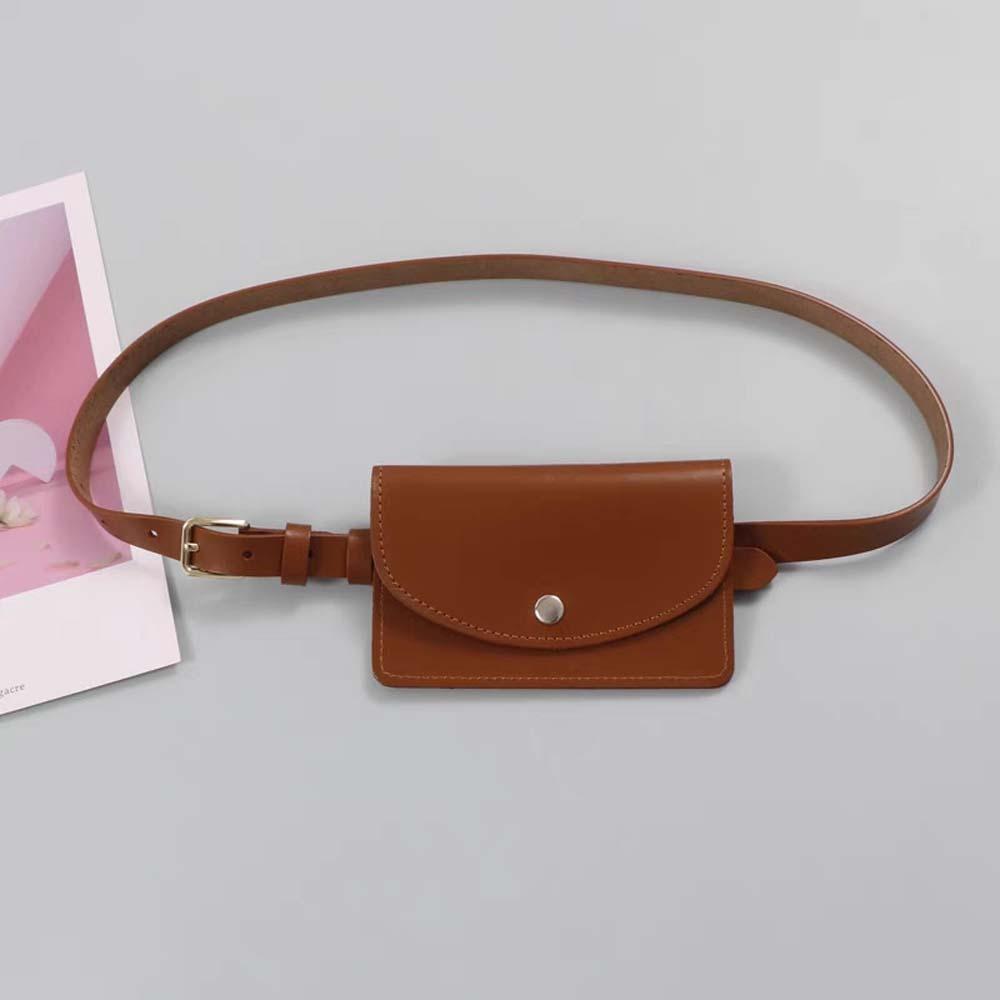 2 in 1 Waist Belt With Bag Flap PU Leather Coin Purse Fashion Waistband Waist Bag  Daily