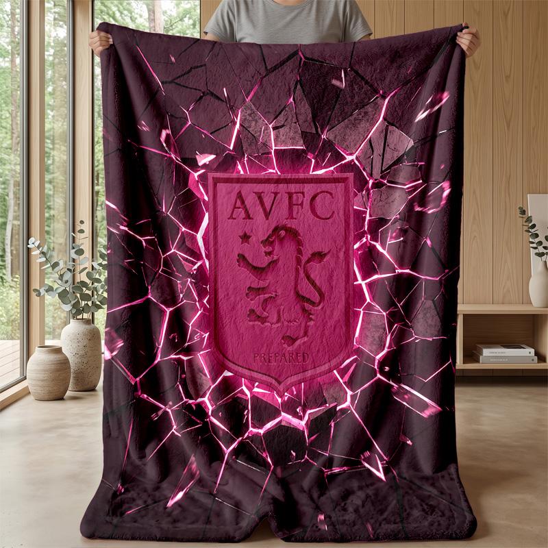 Coperta in Flanella con Stampa Aston Villa, Morbida Calda Leggera Coperta da Divano Letto Campeggio