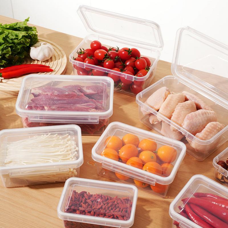 Food Storage Box Transparent Storage Container Fridge Organizer Microwave Safe Fresh-Keeping Sealing Box Kitchen Food Dispenser