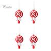Red White Xmas Ornaments 4 Pcs Gingerbread Christmas Ornaments, Candy Cane, Tree, Lollipop, Durable Resin Holiday Man Tree Hanging Decoration for Home