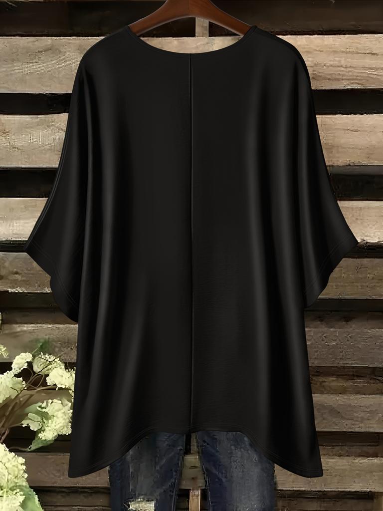 Elegant Plus Size Women's Leopard Print T-Shirt | Breathable Machine-Washable Casual Shirt for All Seasons