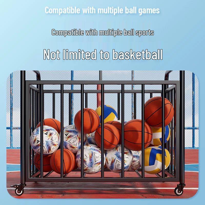 Outdoor Mobile Basketball Storage Cart for Schools