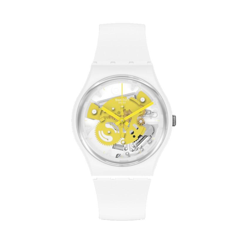 SWATCH Unisex 34mm Yellow Watch SO31W105