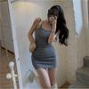 Sexy Spice Girl Halter Suspender Dress Women's Summer Temperament Sleeveless Slim Hip Wrap Be Careful Low Chest Short Skirt Tide