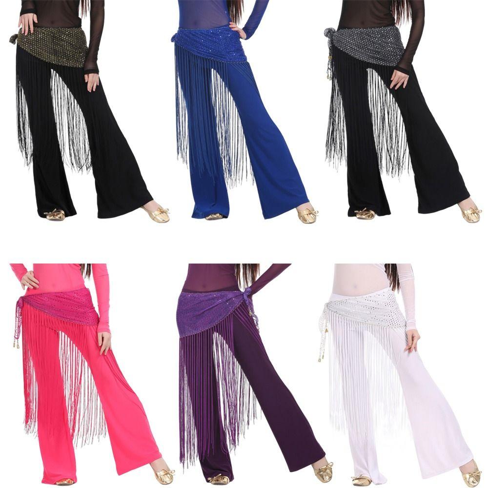 Fashion Sequins Tassels Belly Dance Belt Jazz Dance Street Dance Triangle Hip Scarf Show Costumes Shiny Waist Chain for Women