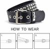 10PCS Studded Belt Metal Punk Rock Studded Belt with Bright Coloured Pyramid Studs Men's and Women's Belts Leather Belt