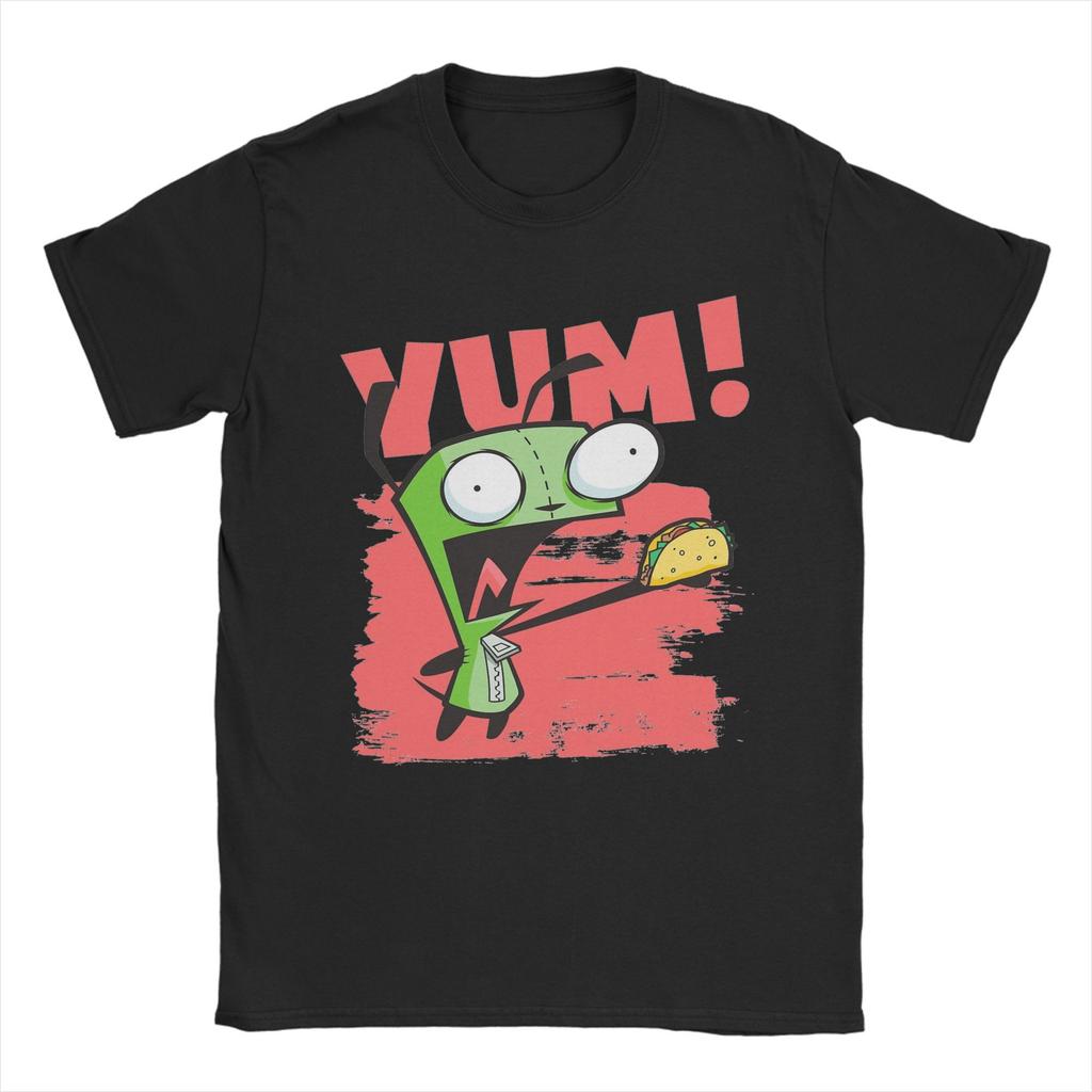 Funny Invaders Zims GIR T Shirt Men's Cotton Short Sleeve Crewneck Summer Clothes