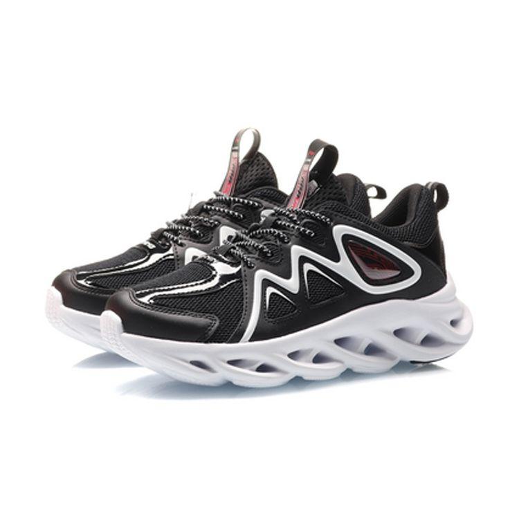 LiNing Arc Casual Comfortable Shock Absorption Breathable Low-Top Running Shoes Kids Sneaker Black YKFQ054-1