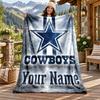 Dallas Cowboys Custom Name Flannel Blanket Personalized Soft Warm Plush Throw Blanket Customized Gift for Family Friends