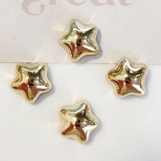 100Pcs Electroplated Star Heart Charms Metallic Flat Back Hearts Stars Decorations DIY Accessories for Craft Projects Jewelry Making Phone Cases