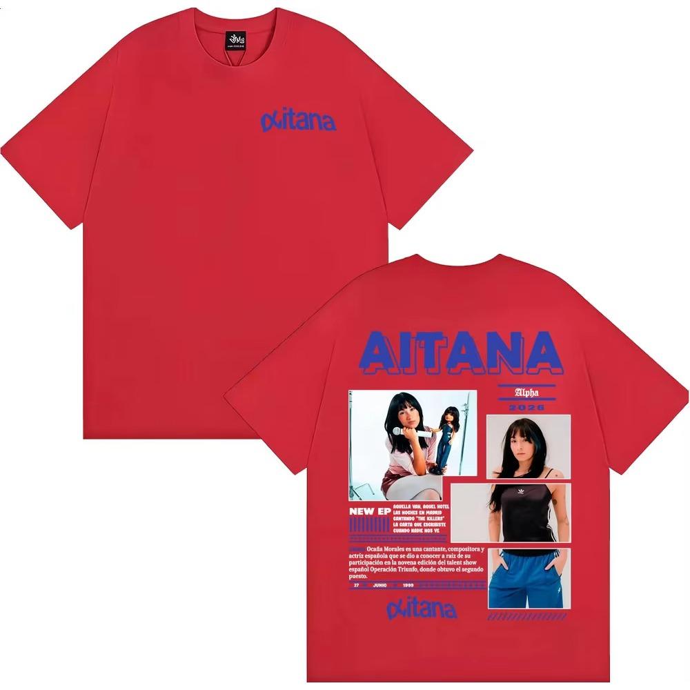 Aitana Cuarto Azul World Tour 2026 Graphic T-shirts Men Women Clothing Fashion Aesthetic T-shirts High Quality Oversized T Shirt