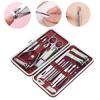 19pcs Manicure Pedicure Nail Clippers Set Stainless Steel Acne Removal Tool KitBurgundy