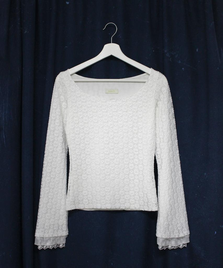 RUBATI Alina Antique Lace Long Sleeve T-Shirt_Ivory