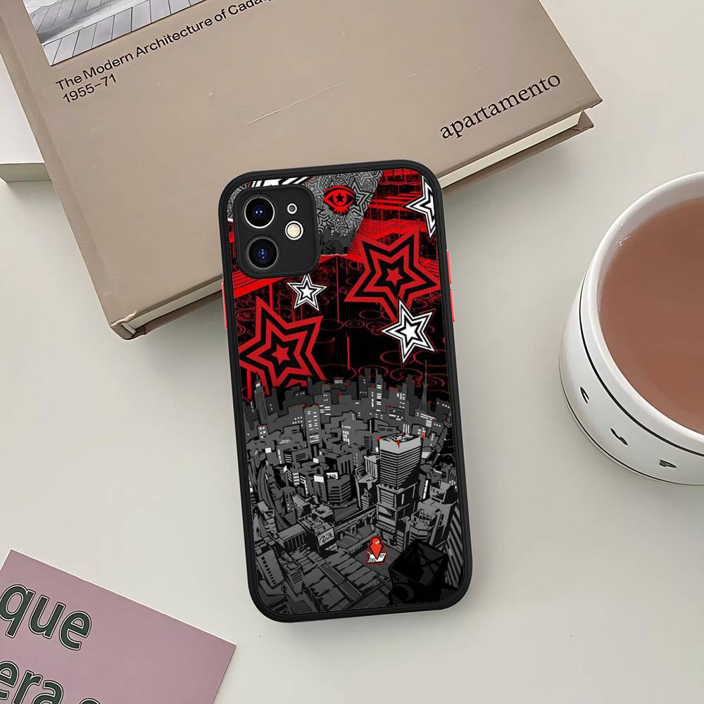 Persona 5 Matte Protective Case for iPhone 16 15 14 13 12 11 Pro Max X XS MAX Protection Case