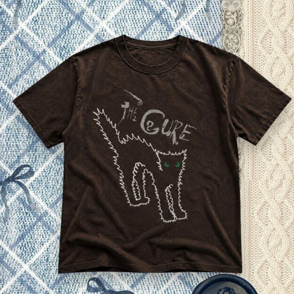 Sommer Neu Vintage Rock Punk T-Shirts Retro Band The Cure Grafik T-Shirt Lässig Locker Streetwear Print T-Shirt Fans Geschenk Unisex