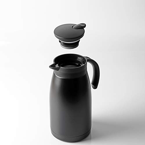 Pearl Metal Masa Üstü Termos, 1.0L, Sınırlı Üretim, Siyah, Paslanmaz Çelik, Sıcak ve Soğuk İçecekler İçin Yalıtımlı, BLKP Siyah, AZ-5018