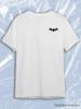 Batman White Crew Neck Short Sleeve T-Shirt with Small Black Bat Chest Logo