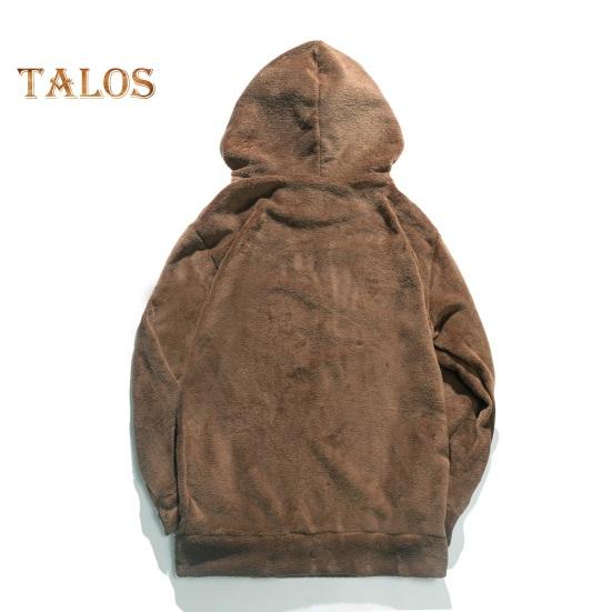 Herren Kapuzenpullover Herbst Winter Einfarbig Kordelzug Lange Ärmel Dicker Plüsch Mit Kapuze Locker Alltagskleidung Lässiges Sportoberteil