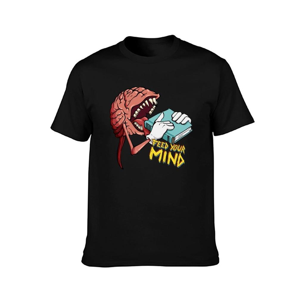 Feed your mind TShirt Active Sports Short Sleeve Cotton Shirt