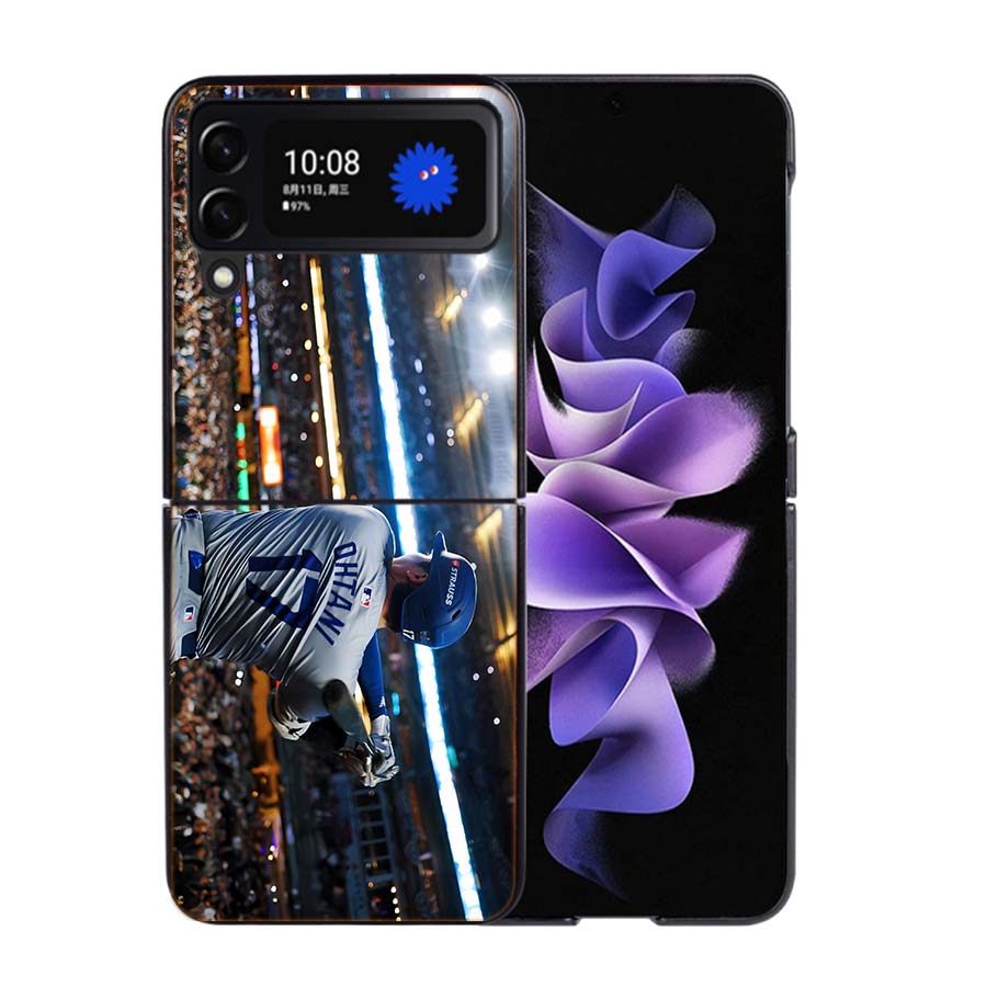 Baseball Player Otani Phone Case For Samsung Z Flip 7 6 5G Galaxy Z Flip4 Z Flip5 Z Flip3 Coque Black Hard PC Shell Protective C