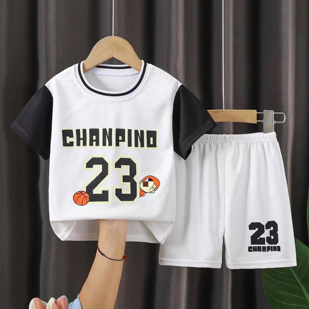 

T-shirt Set Cute Girl Boy T-shirt Pants Set Children Cartoon Clothing Set 140