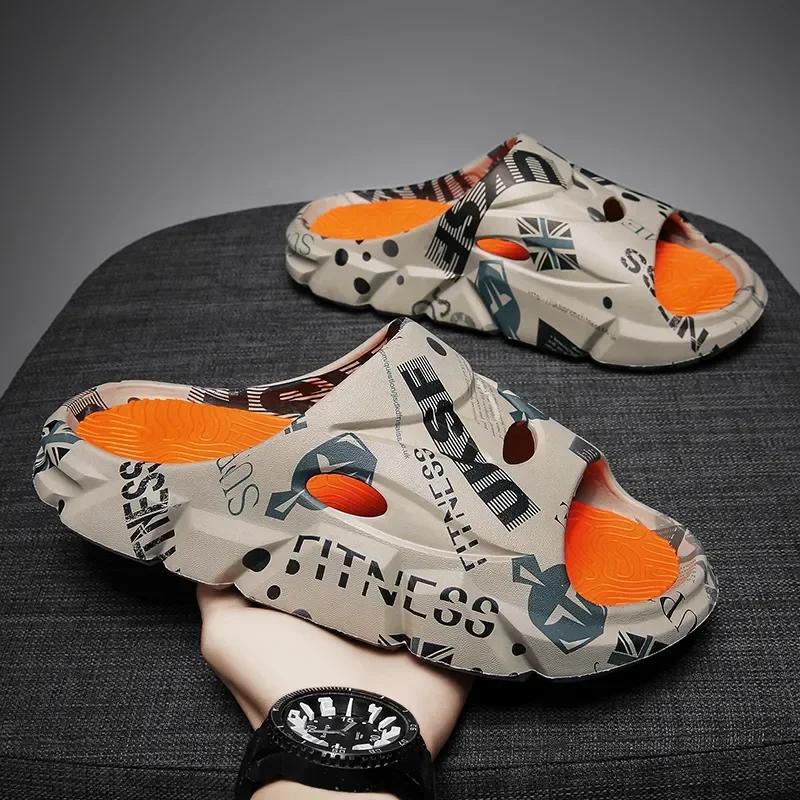 Summer Men's Massage Light EVA Slippers Indoor Outdoor Beach Casual Slides Shoes Soft Sole Flip-flops Cool Sandals Clogs